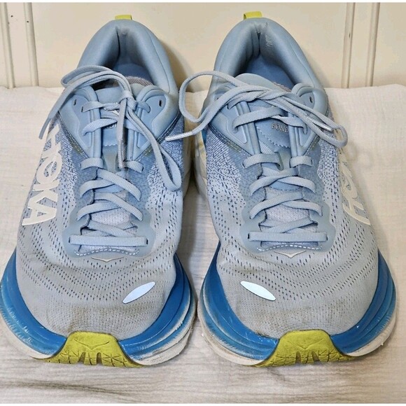Size 11 2E - Hoka One One Bondi 8 Wide Blue Worn, No Box - Picture 2 of 8